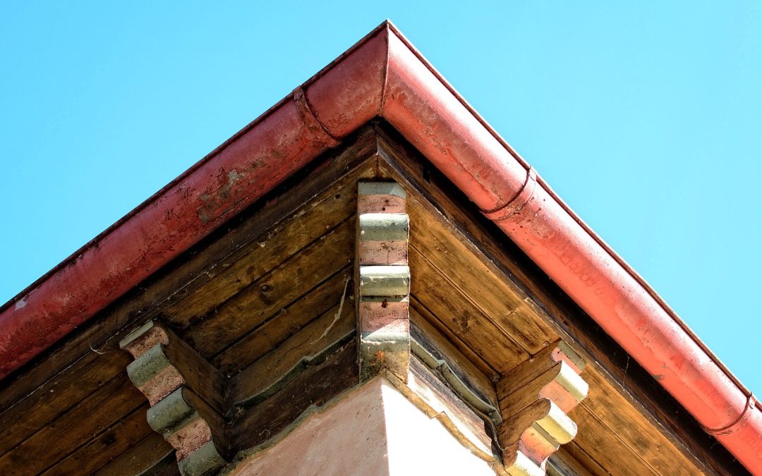 Home gutter, a system installed along the edges of a roof to collect and direct rainwater away from the house, preventing water damage.