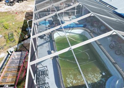 Enclosed Pool Area Under Solar-Equipped Roof