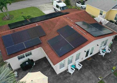 Energy-Efficient Home with Solar Panel Array