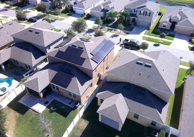 Residential Home with Solar Panel Roof Installation