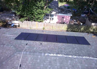 Row of Solar Panels on Residential Roof