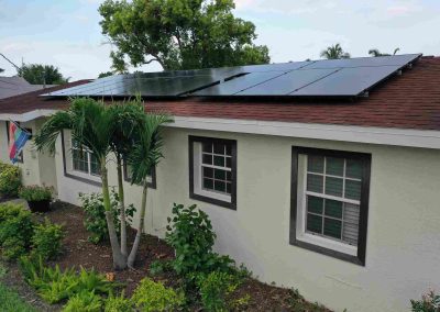 Side View of Solar Panels on Residential Roof