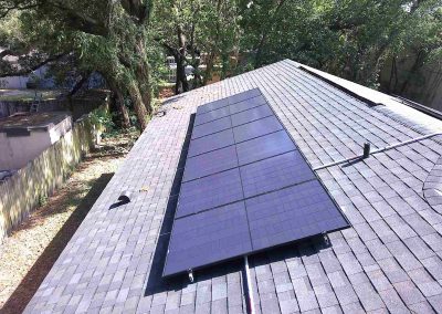 Solar Panel Array on Shaded Residential Roof