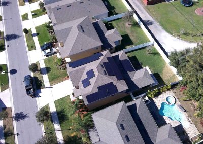 Solar Panel System on Modern Suburban Home