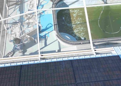 Solar Panels Overlooking Enclosed Pool Area